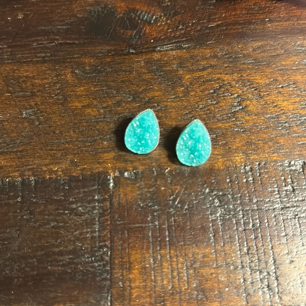 Blue Stone Teardrop Earrings